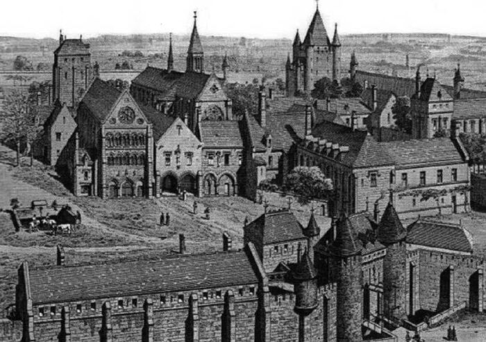 Le Carreau du Temple - Représentation 19e siècle de l’état du Temple vers 1450